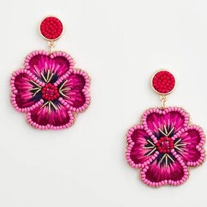 Chico's Thread Wrapped Flower Drop Earrings